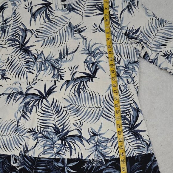J. Jill Wearever Tropical Frond Print Tunic Top Rayon Blend 2X Packable - Picture 7 of 13